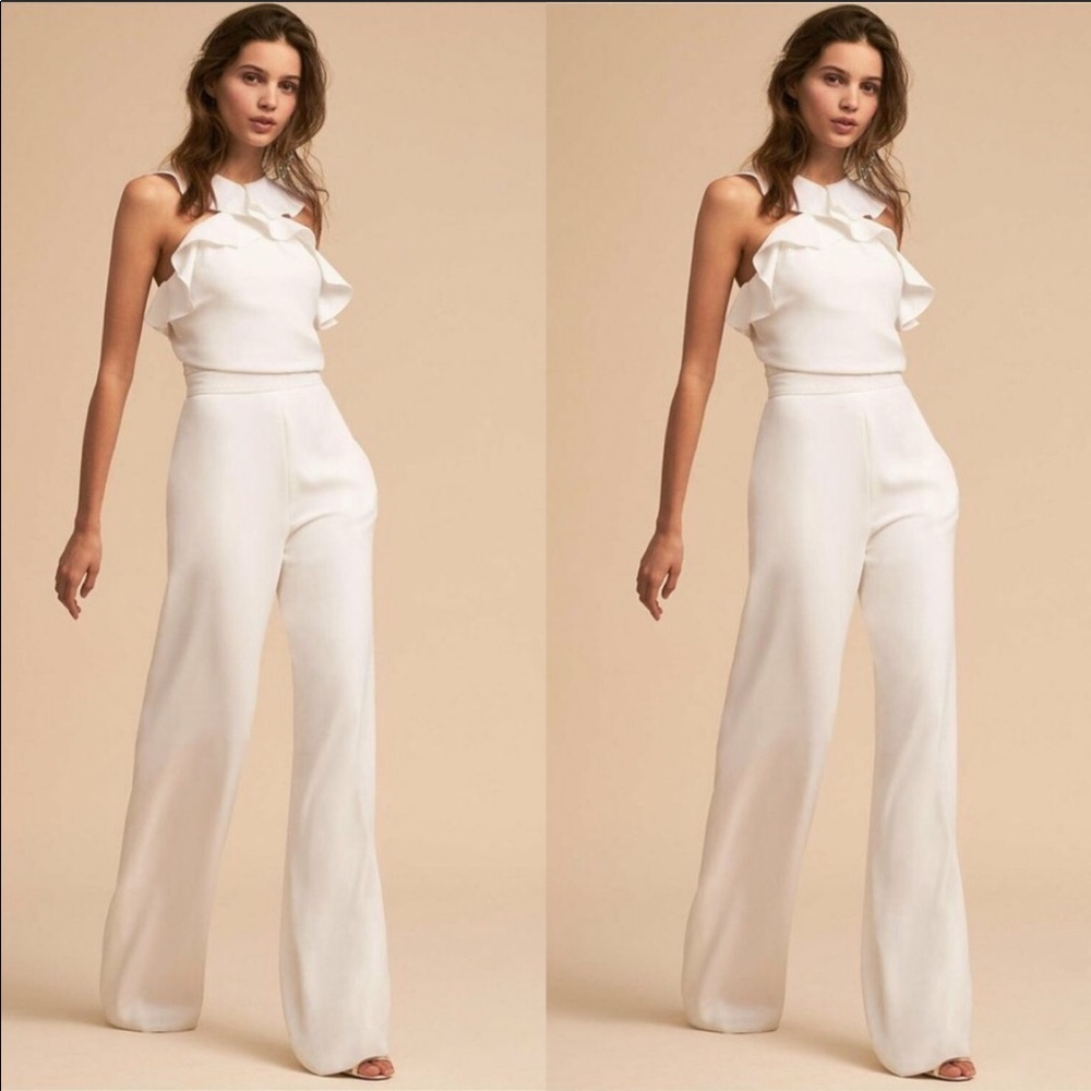 BHLDN ML Monique Lhuillier Jumpsuit Ivory, Size 6